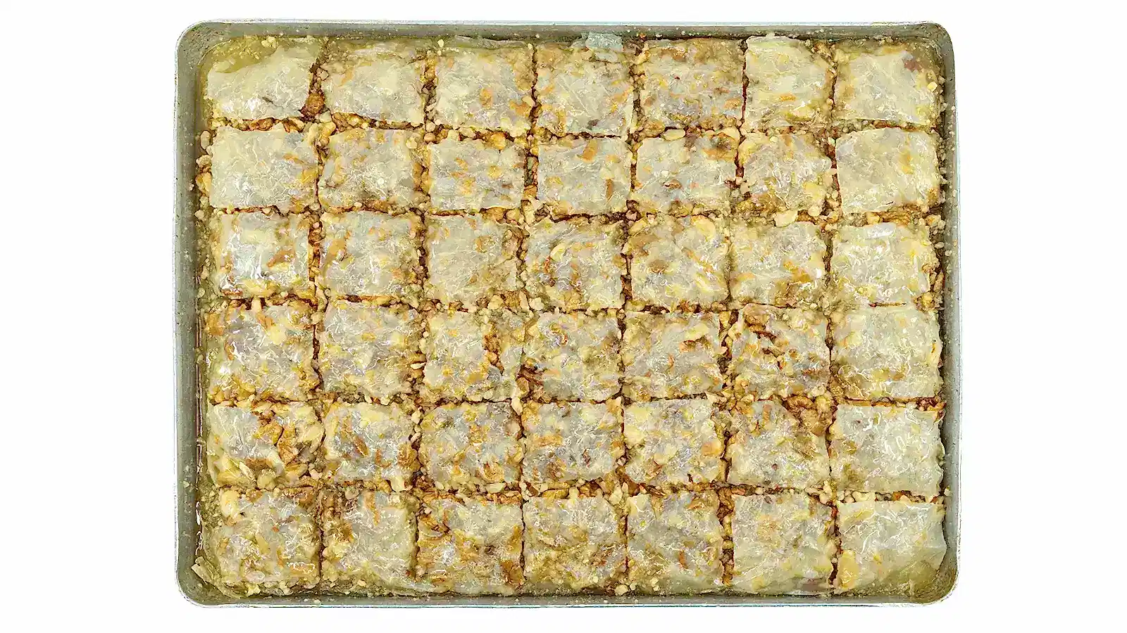 Cevizli transparan baklava tepsisi – Dede Kebap Steakhouse Bakı